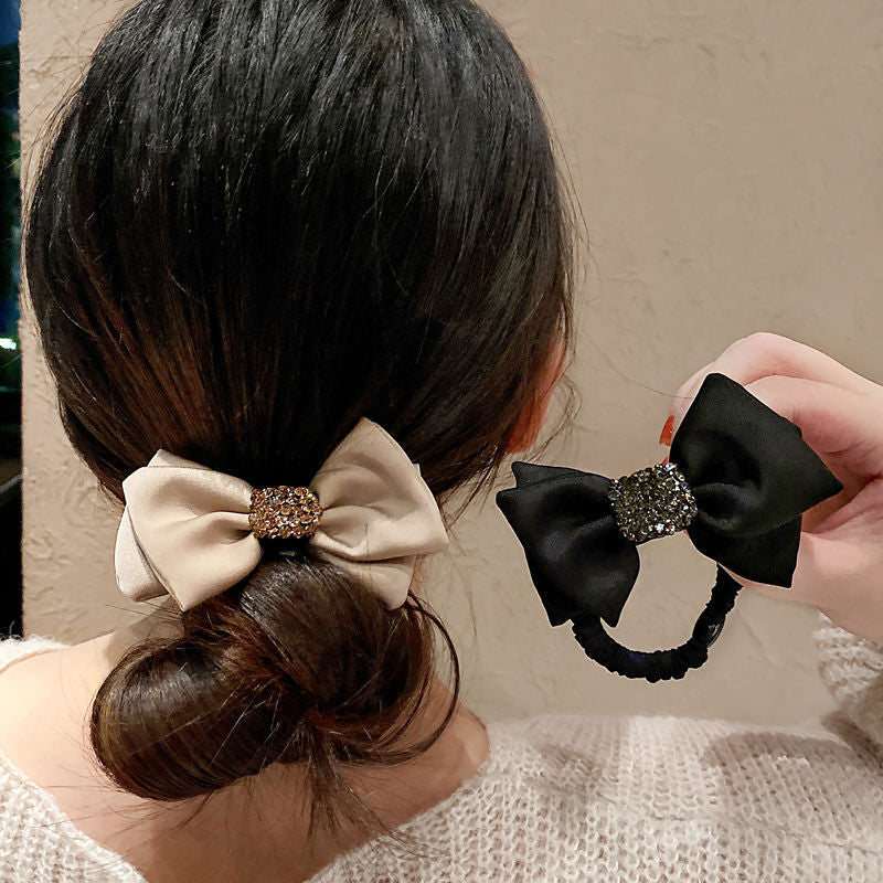 Wholesale Fabric Bow and Diamond Hair Loop